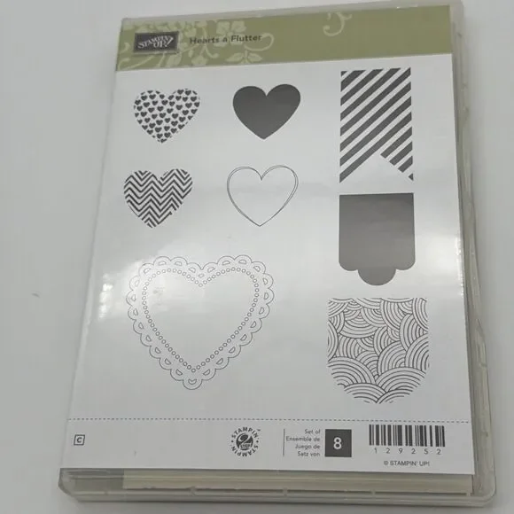 Stampin' Up ! Hearts a Flutter Stamp Set #129252 Retired Love valentines banner