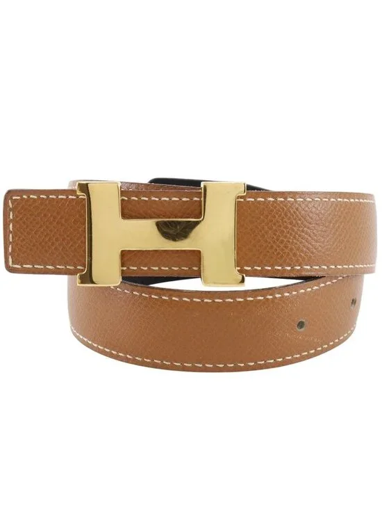 Hermes Constance Belt Reversible Veau Epsom Calf Gold Plated Brown Black