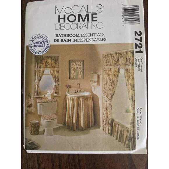 McCall's Crafts 2721 Uncut Bathroom Accessories Sewing Pattern Tissue Cover OOP