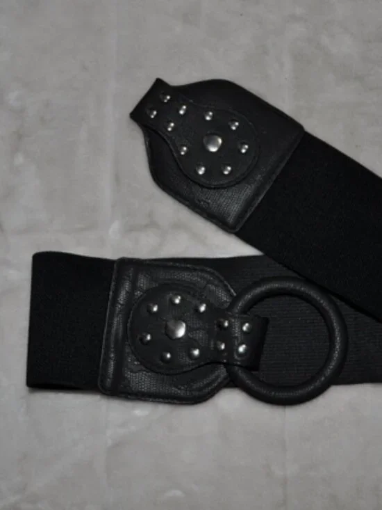 Women's Belt retro vintage Stretchy Cinch Belt 3 Inch Wide High Waist Rivet