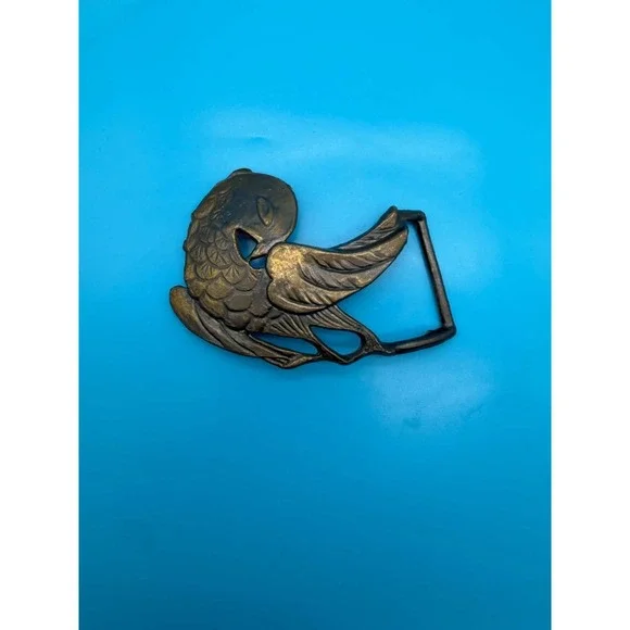 Vintage Brass Dove Parrot Bird Belt Buckle