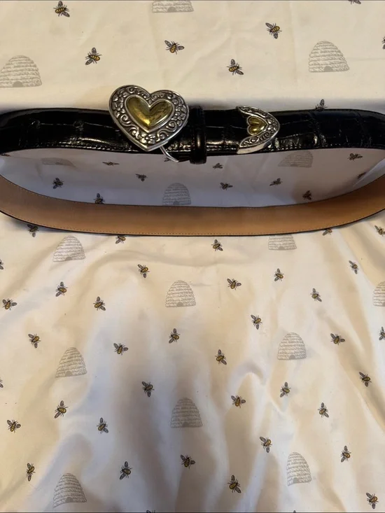 Vintage Brighton Heart Black Leather Belt. Women’s size Medium