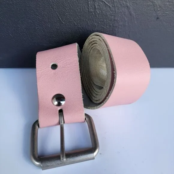 Vintage Wide Pink Genuine Leather Belt Size L | 36 to 41 in | 1.5 in wide