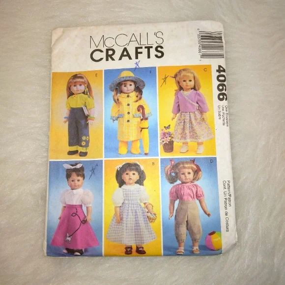McCall's 4066 Six super cute outfits for American Girl and 18