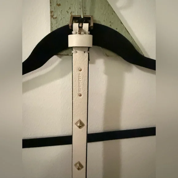 All Saints White Studded Belt