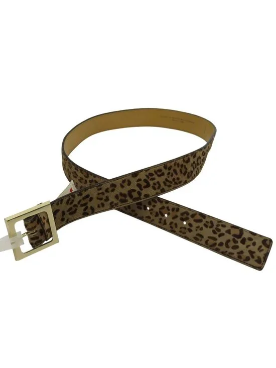 Merona Women 2XL Leopard Cheetah Animal Print Hair Leather Belt Y2K 2006 NEW