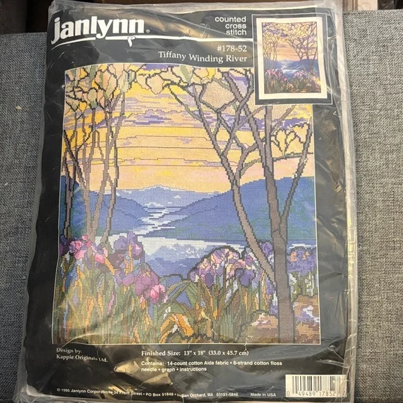 Janlynn 178-52 Tiffany Winding River COUNTED Cross Stitch Kit - sealed 1995