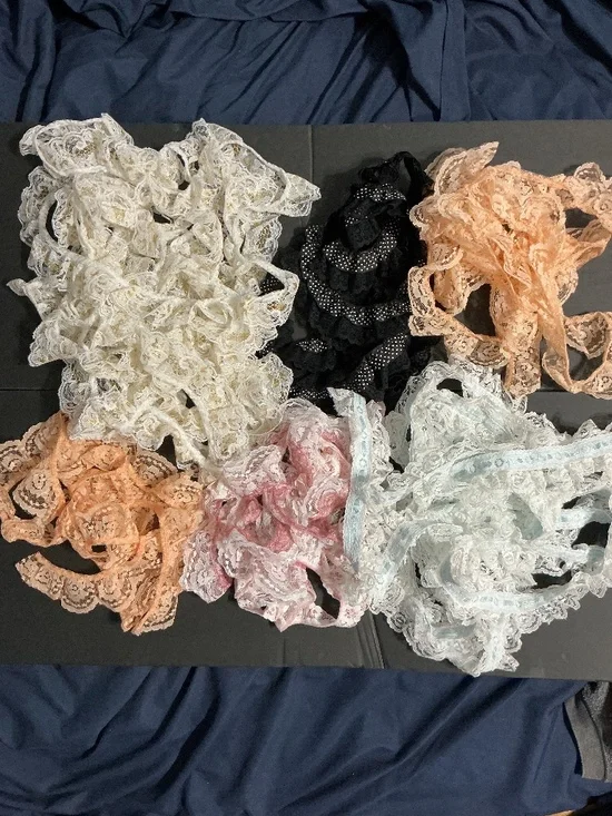 Vintage Lace Trim Lot  Ruffled Scrapbooking Memory Books Sewing Craft Supply