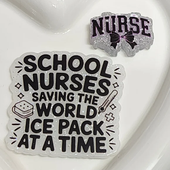 Flatback School Nurse Beads Crafts Keychain Badge Bag Clip Magnet Journal Hair‎