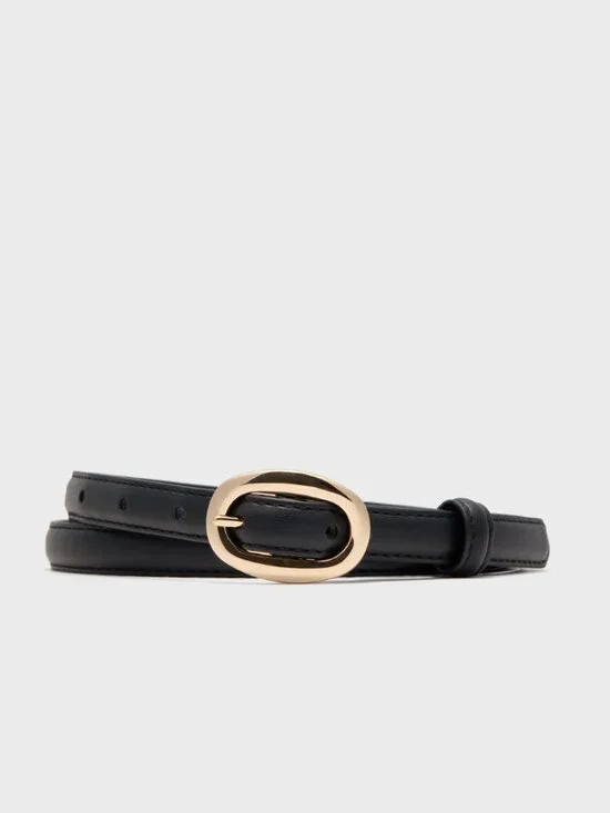 Tuckernuck Black Oval Buckle Skinny Belt XS/S
