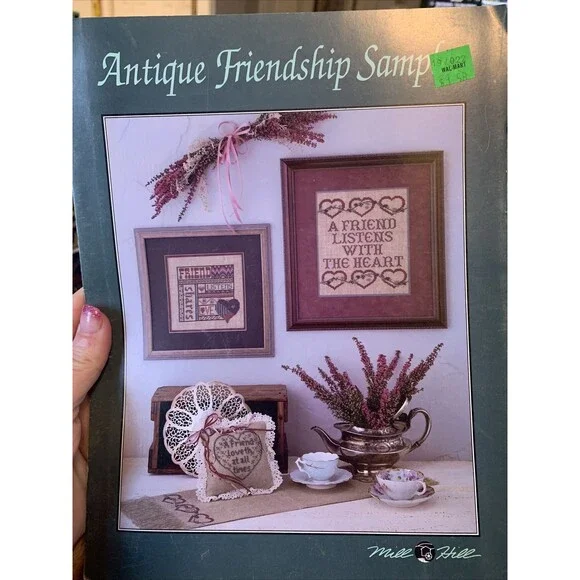 Mill Hill Counted Cross Stitch Pattern Chart Leaflet Antique Friendship Sampler