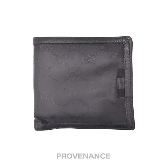 🔴 Gucci Web Bifold Wallet - GG Canvas Black Leather