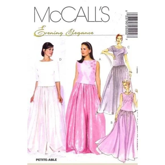 McCall's Sewing Pattern 2520 Misses Formal Top Skirt Size 10-14‎