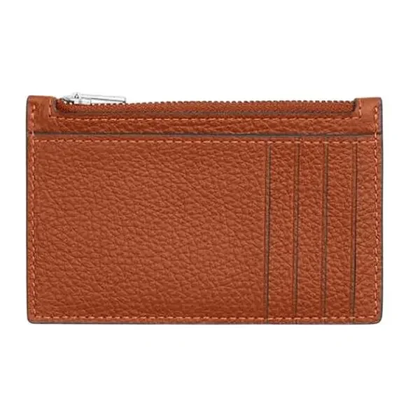 Coach Pebbled Leather Zip Card Case