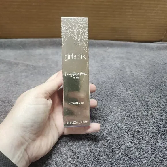 New in box Girlactik Dewey Rose Petal facial mist 3.3oz