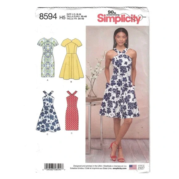 Simplicity 8594 Misses' Miss Petite Dresses Size H5 6-14 Sewing Pattern‎ Uncut