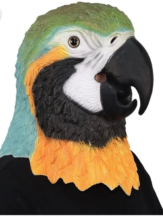 Cosfyte Macaw Parrot Full Head Latex Mask Bird Halloween Costume Carnival
