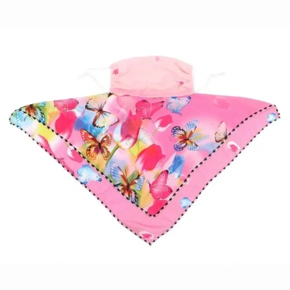 Pink Floral Facemask & Scarf