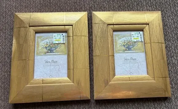 Premium Gold Textured Finish Frame Collections Lot Bundle 2 New NWT 5 x 7 $65