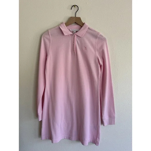 Brooks Brothers‎ Polo Shirt Dress Girls XL Pink Long Sleeve Cotton Casual Preppy