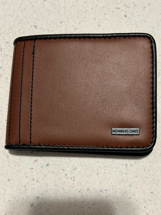 Members Only Brown and Black Bi-Fold Card Wallet