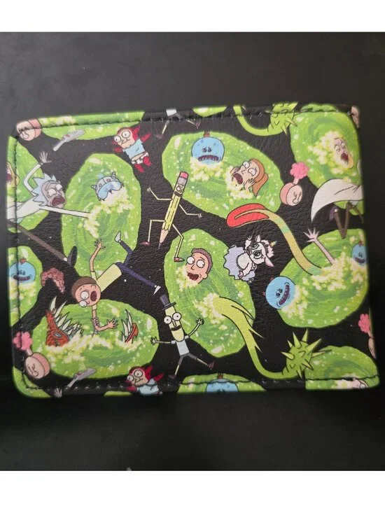 ick and Morty Portal Chaos Bifold Wallet + Lanyard with NPS Hook