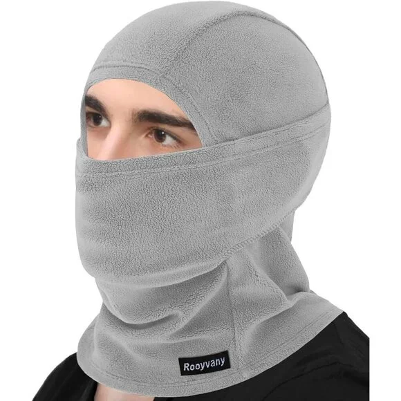 Women's Light Grey 1 Balaclava Mask Warm Windproof Lightweight Winter Face Mask
