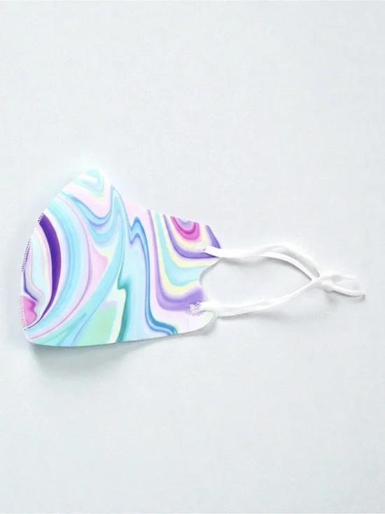 Pastel Swirl Tie Dye Face Mask Adjustable Reusable Festival Rave NWT