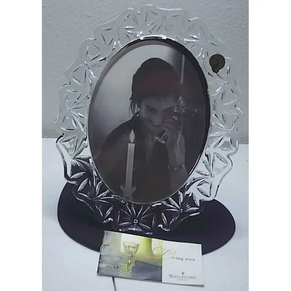 Vtg 1995 Oval Waterford Crystal Picture Frame NOS w/Box 7.75x9.5
