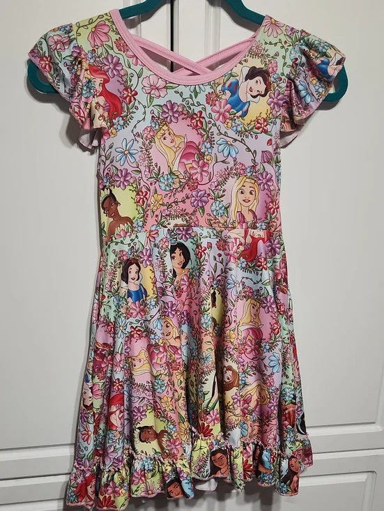 Princess Print Girls  Dress