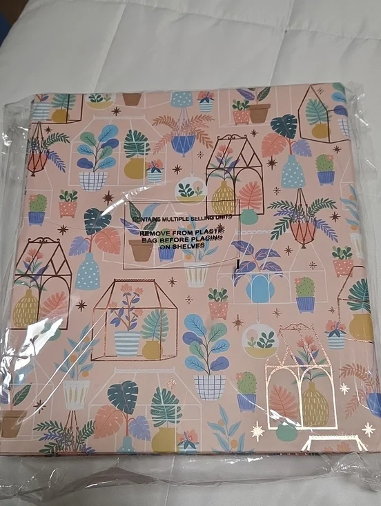 2 Greenroom 1-Inch Floral Recycled Binder - Pink Plant Design