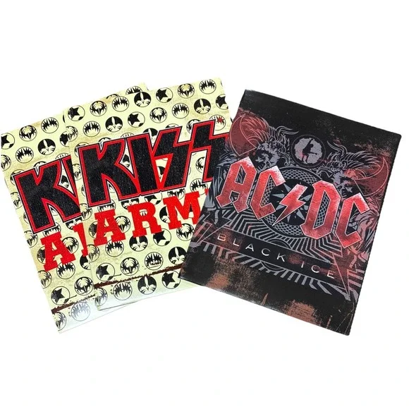 Kiss Army, AC/DC Black Ice Portfolio Folders Lot New 2010 Live Nation School