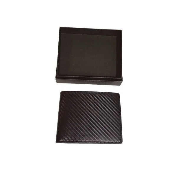 Men’s Bifold‎ Black Wallet Interior Card Slots ID Window NWB