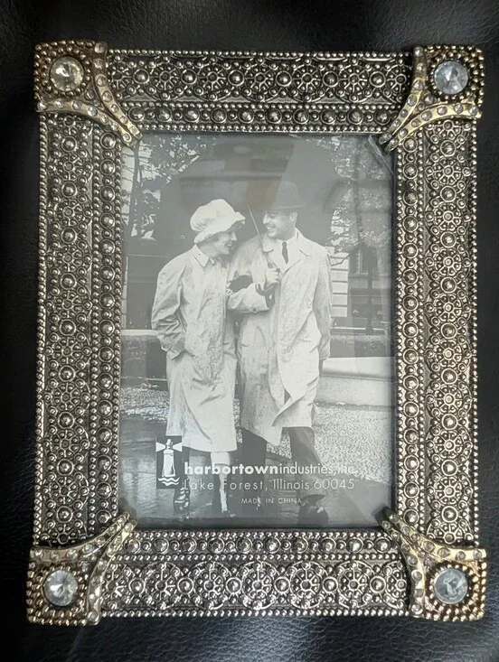 Ornate Silver Jeweled Picture Frame