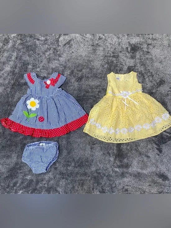 2 Baby Girl Summer Dresses | 12 Months | Blueberi Boulevard & Rare Editions