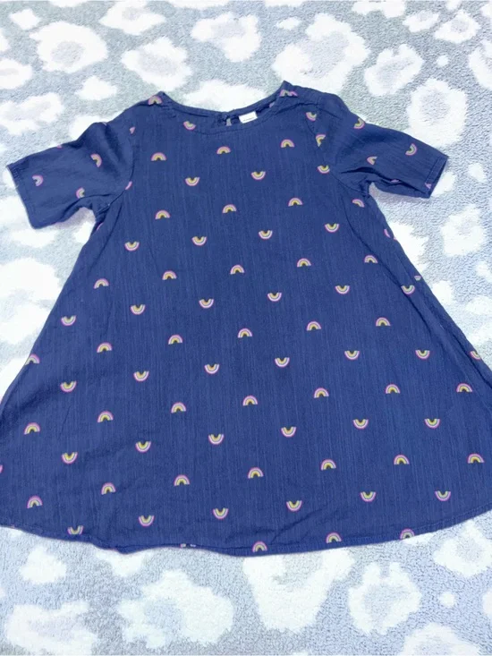 Old Navy Navy Blue Rainbow Print Girls' Casual Dress