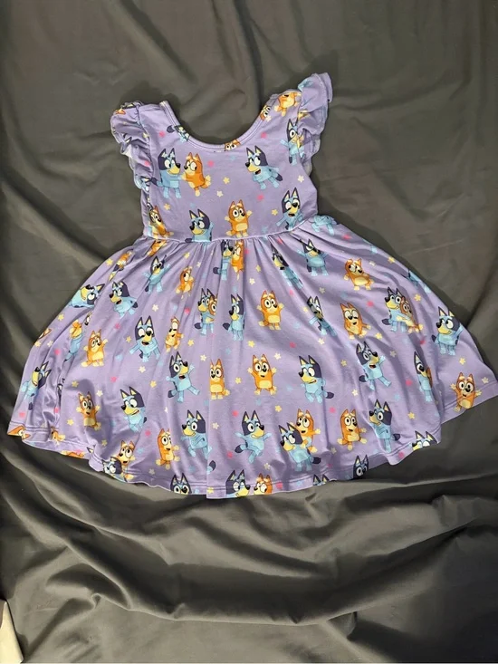 Little Sleepies Purple Bluey Flutter Sleeve Twirl 3T GUC