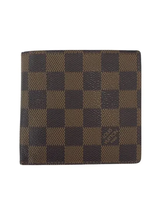 Louis Vuitton Damier Portefeuille Marco Brown Dark Fold Wallet Compact