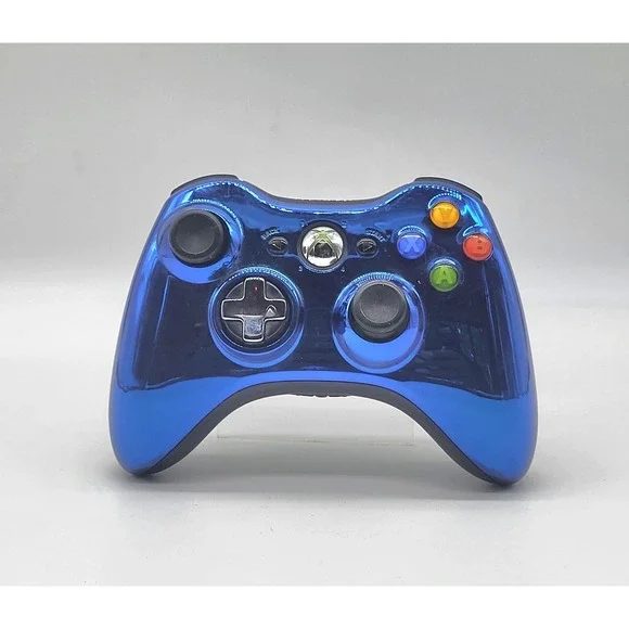 Microsoft Xbox 360 Chrome Blue Special Edition Wireless Controller Model 1403