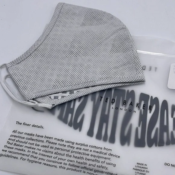 Ted Baker Gray Face Mask TED BAKER LONDON Reversible Reusable FACE MASK  NWT