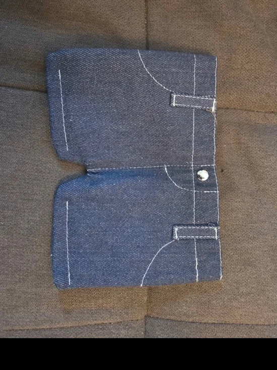 Men's Dark Blue Denim Bifold Wallet - Minimal Stitch Detail