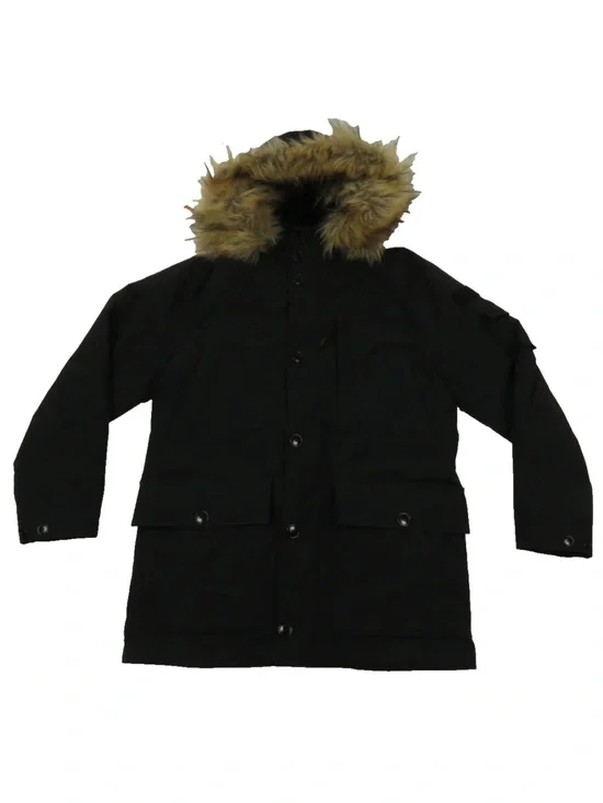 J Crew Nordic Primaloft Faux Fur Hooded Full Zip Button Field Parka Coat Jacket