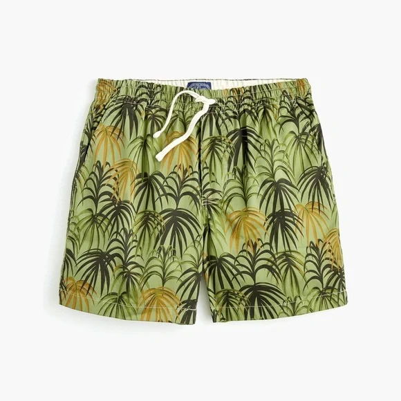 J. Crew Green Dock short in raining palm print Size: Small
