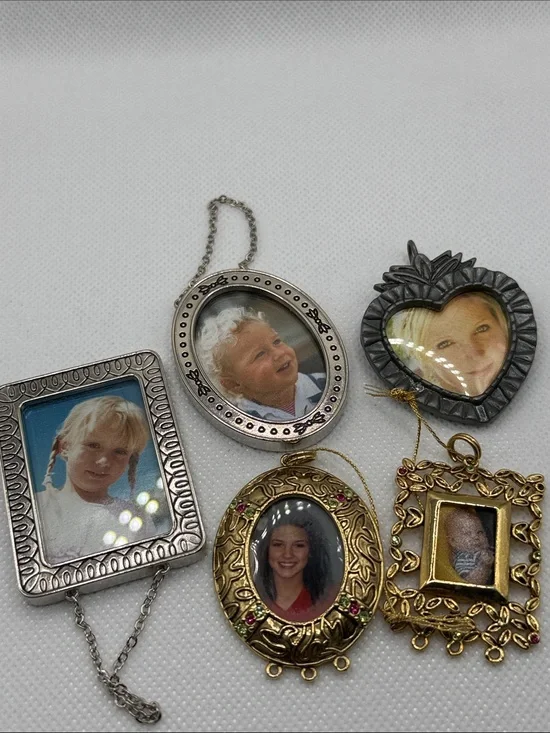 Mixed Mini Photo Locket Charms - Silver & Gold Tones random assortment
