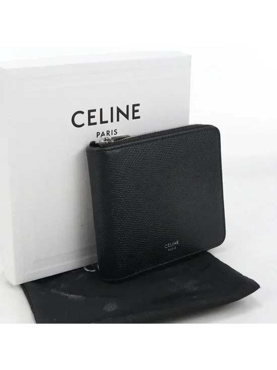 Celine Zip by Fold Zip Around Wallet Calf