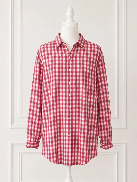 J.Crew Men’s Red Gingham ButtonDown Shirt XL 100% Cotton Preppy Americana Casual