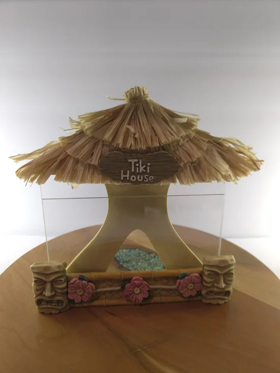 Tiki Hut Photo Frame Tropical Hawaiian Luau Decor Thatch Roof Tiki Masks,Vintage