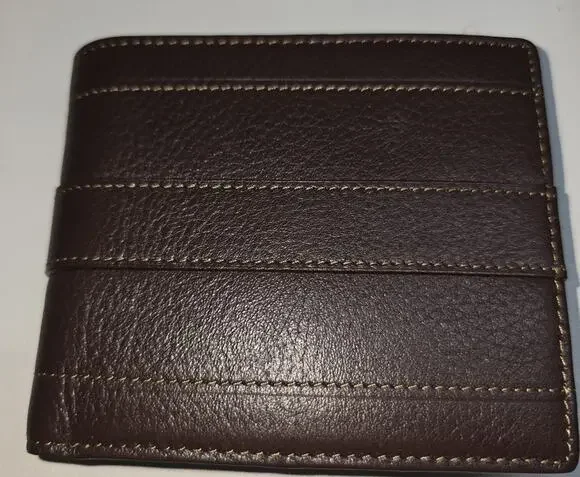 Comme Ca Ism Men's Vintage Brown Leather Wallet, New With Box