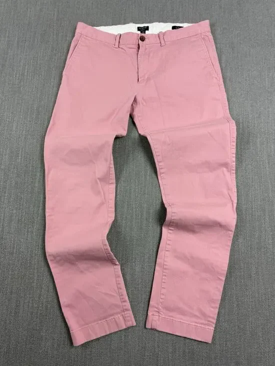 J.Crew Flex Slim Chino Pants Men’s 33x29.5 Pink Stretch Cotton Casual
