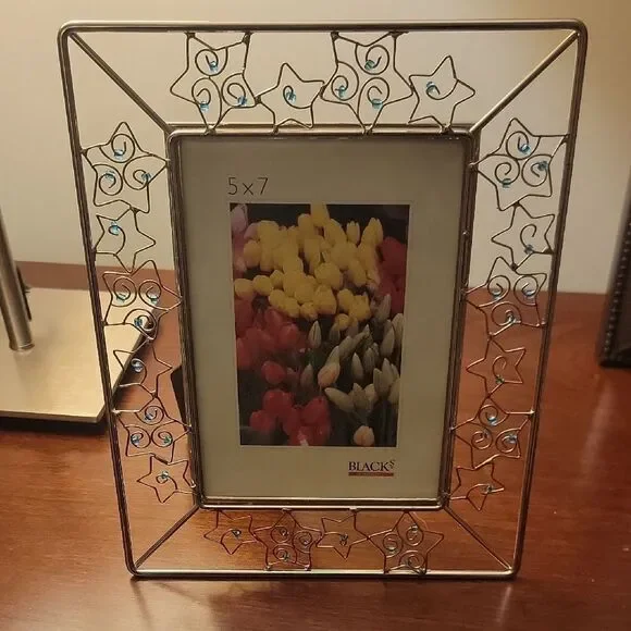 Elegant Starry Silver Photo Frame 5×7